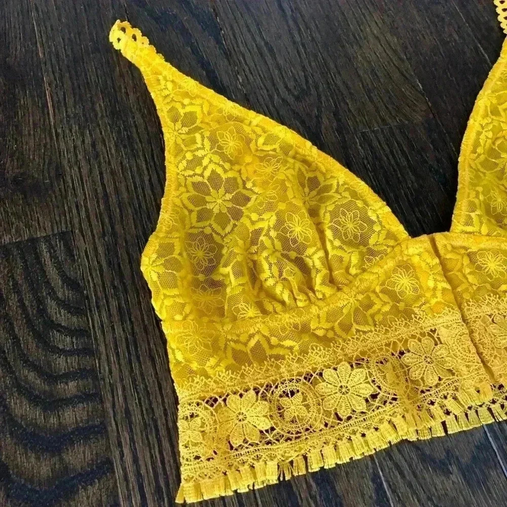 Free People Intimately Women’s XS Ella Soft Lace Bra/Bralette Sardenia Sunset - Picture 5 of 13